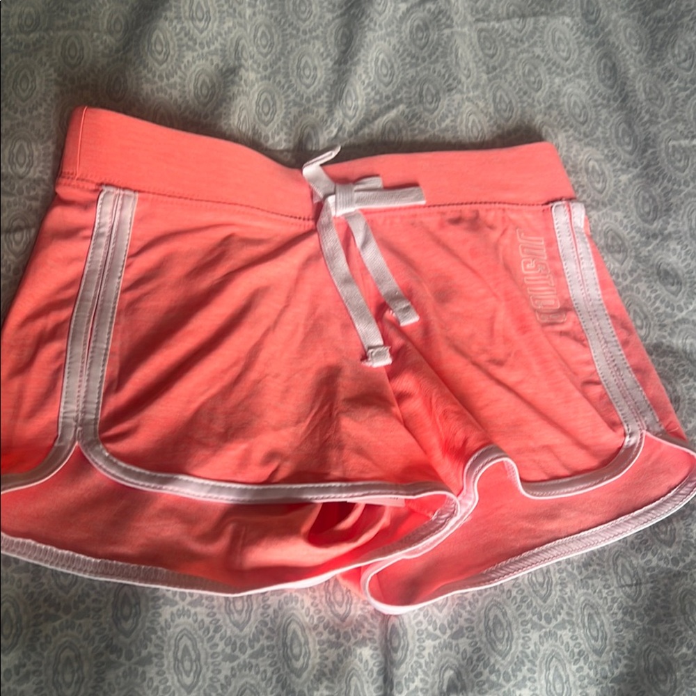 Justice orange Athletic Shorts with Drawstring Waistband/ new with tag size 8